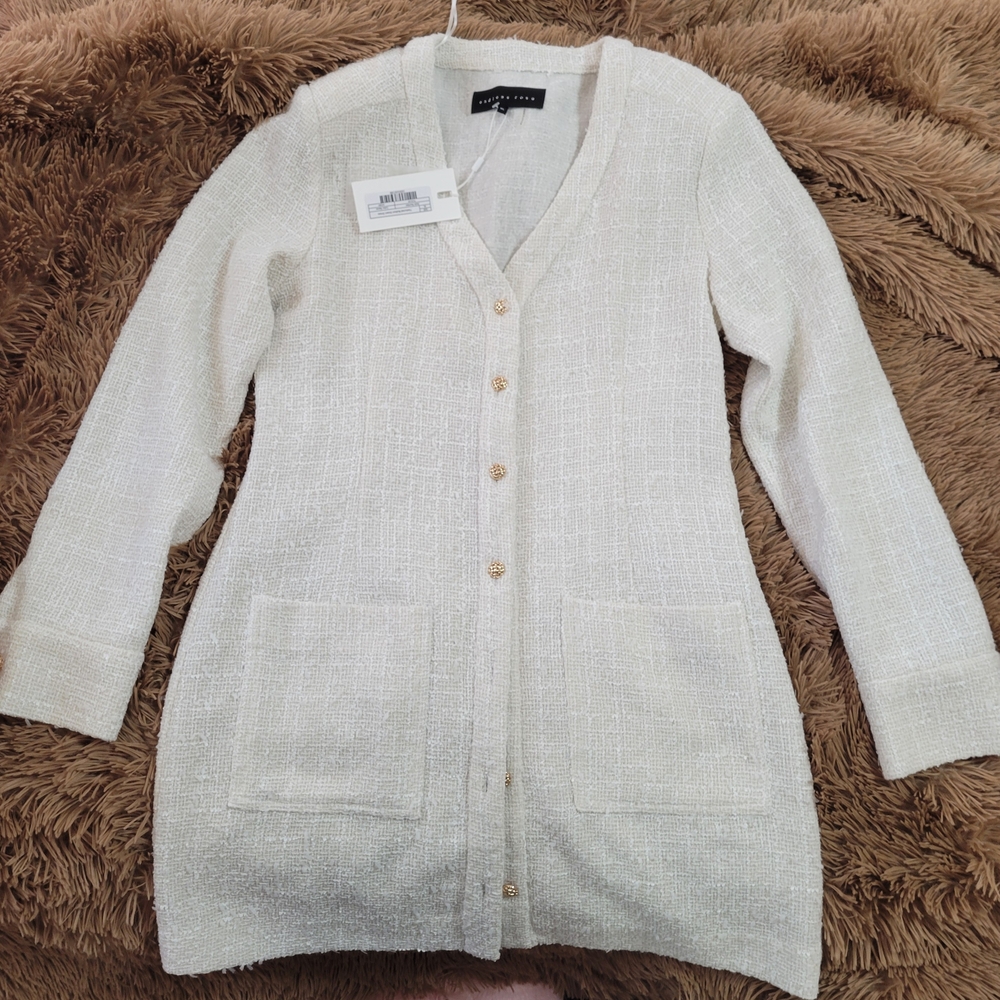 Endless Rose Ivory Button-Up Dress